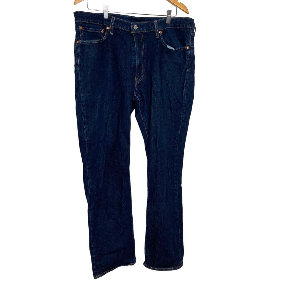 Levi's 514 Straight Fit Jeans Men's Size 38x32 Dark Blue 100% Cotton Denim